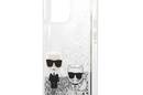 Karl Lagerfeld Liquid Glitter Karl & Choupette - Etui iPhone 13 Pro (srebrny) - zdjęcie 6