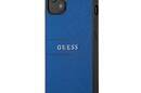 Guess Saffiano Metal Logo Stripes - Etui iPhone 13 mini (niebieski) - zdjęcie 2