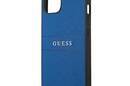 Guess Saffiano Metal Logo Stripes - Etui iPhone 13 mini (niebieski) - zdjęcie 6
