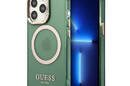 Guess Gold Outline Translucent MagSafe - Etui iPhone 13 Pro (zielony) - zdjęcie 1