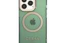 Guess Gold Outline Translucent MagSafe - Etui iPhone 13 Pro (zielony) - zdjęcie 3