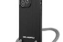 Karl Lagerfeld Leather Textured and Chain - Etui iPhone 13 Pro (czarny) - zdjęcie 2