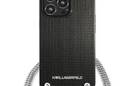 Karl Lagerfeld Leather Textured and Chain - Etui iPhone 13 Pro (czarny) - zdjęcie 3