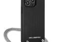 Karl Lagerfeld Leather Textured and Chain - Etui iPhone 13 Pro (czarny) - zdjęcie 4