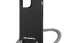 Karl Lagerfeld Leather Textured and Chain - Etui iPhone 13 Pro (czarny) - zdjęcie 6