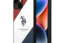 US Polo Assn Tricolor Embossed - Etui iPhone 14 (bia - zdjęcie 1