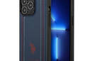 US Polo Assn Leather Stitch - Etui iPhone 14 Pro (granatowy) - zdjęcie 1