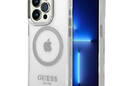 Guess Metal Outline MagSafe - Etui iPhone 14 Pro (przezroczysty / srebrny) - zdjęcie 1