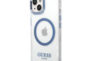 Guess Metal Outline Magsafe - Etui iPhone 14 Plus (przezroczysty / niebieski) - zdjęcie 2