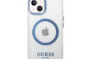 Guess Metal Outline Magsafe - Etui iPhone 14 Plus (przezroczysty / niebieski) - zdjęcie 3