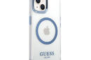 Guess Metal Outline Magsafe - Etui iPhone 14 Plus (przezroczysty / niebieski) - zdjęcie 4