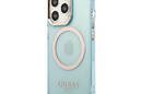 Guess Gold Outline Translucent MagSafe - Etui iPhone 13 Pro (niebieski) - zdjęcie 2