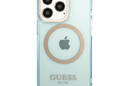 Guess Gold Outline Translucent MagSafe - Etui iPhone 13 Pro (niebieski) - zdjęcie 3