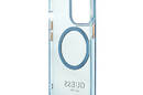 Guess Gold Outline Translucent MagSafe - Etui iPhone 13 Pro (niebieski) - zdjęcie 7
