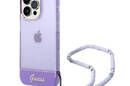 Guess Translucent Pearl Strap - Etui iPhone 14 Pro (fioletowy) - zdjęcie 1