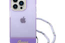 Guess Translucent Pearl Strap - Etui iPhone 14 Pro (fioletowy) - zdjęcie 2