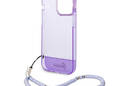 Guess Translucent Pearl Strap - Etui iPhone 14 Pro (fioletowy) - zdjęcie 6