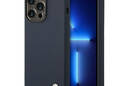 BMW Liquid Silicone Case Metal Logo - Etui iPhone 14 Pro (granatowy) - zdjęcie 1