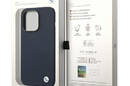 BMW Liquid Silicone Case Metal Logo - Etui iPhone 14 Pro (granatowy) - zdjęcie 8