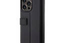 BMW Booktype Leather Textured & Stripe - Etui iPhone 14 Pro (czarny) - zdjęcie 6