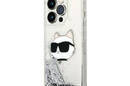 Karl Lagerfeld Liquid Glitter NFT Choupette Head - Etui iPhone 14 Pro Max (srebrny) - zdjęcie 2
