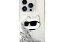 Karl Lagerfeld Liquid Glitter NFT Choupette Head - Etui iPhone 14 Pro Max (srebrny) - zdjęcie 3