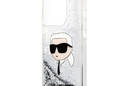 Karl Lagerfeld Liquid Glitter NFT Karl's Head - Etui iPhone 14 Pro (srebrny) - zdjęcie 6