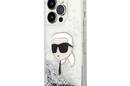 Karl Lagerfeld Liquid Glitter NFT Karl's Head - Etui iPhone 14 Pro (srebrny) - zdjęcie 2