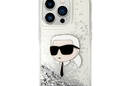 Karl Lagerfeld Liquid Glitter NFT Karl's Head - Etui iPhone 14 Pro (srebrny) - zdjęcie 3