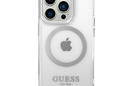 Guess Metal Outline MagSafe - Etui iPhone 14 Pro Max (przezroczysty / srebrny) - zdjęcie 3