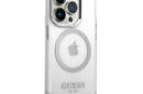 Guess Metal Outline MagSafe - Etui iPhone 14 Pro Max (przezroczysty / srebrny) - zdjęcie 4