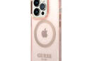 Guess Gold Outline Translucent MagSafe - Etui iPhone 14 Pro (r - zdjęcie 2