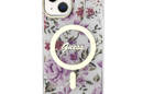 Guess Flower MagSafe - Etui iPhone 14 Plus (Przezroczysty) - zdjęcie 3