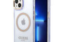 Guess Gold Outline Translucent MagSafe - Etui iPhone 14 (fioletowy) - zdjęcie 1