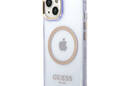 Guess Gold Outline Translucent MagSafe - Etui iPhone 14 (fioletowy) - zdjęcie 2