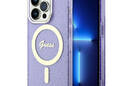 Guess Glitter Gold MagSafe - Etui iPhone 14 Pro (Purpurowy) - zdjęcie 1