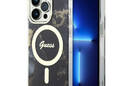 Guess Golden Marble MagSafe - Etui iPhone 14 Pro (Czarny) - zdjęcie 1