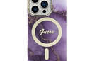 Guess Golden Marble MagSafe - Etui iPhone 14 Pro (Purpurowy) - zdjęcie 3