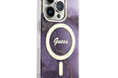 Guess Golden Marble MagSafe - Etui iPhone 14 Pro (Purpurowy) - zdjęcie 4