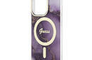 Guess Golden Marble MagSafe - Etui iPhone 14 Pro (Purpurowy) - zdjęcie 6