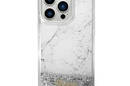 Guess Liquid Glitter Marble - Etui iPhone 14 (Bia - zdjęcie 1