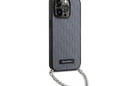 Karl Lagerfeld Saffiano Monogram Chain - Etui iPhone 14 Pro (Srebrny) - zdjęcie 3