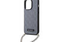 Karl Lagerfeld Saffiano Monogram Chain - Etui iPhone 14 Pro (Srebrny) - zdjęcie 5