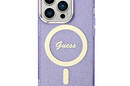 Guess Glitter Gold MagSafe - Etui iPhone 14 Pro Max (Purpurowy) - zdjęcie 3