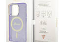 Guess Glitter Gold MagSafe - Etui iPhone 14 Pro Max (Purpurowy) - zdjęcie 8