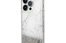 Guess Liquid Glitter Marble - Etui iPhone 14 Pro (Bia - zdjęcie 2