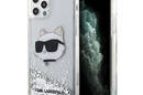 Karl Lagerfeld Liquid Glitter NFT Choupette Head - Etui iPhone 12 / iPhone 12 Pro (srebrny) - zdjęcie 1