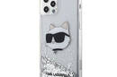Karl Lagerfeld Liquid Glitter NFT Choupette Head - Etui iPhone 12 / iPhone 12 Pro (srebrny) - zdjęcie 2