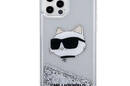 Karl Lagerfeld Liquid Glitter NFT Choupette Head - Etui iPhone 12 / iPhone 12 Pro (srebrny) - zdjęcie 3