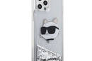 Karl Lagerfeld Liquid Glitter NFT Choupette Head - Etui iPhone 12 / iPhone 12 Pro (srebrny) - zdjęcie 4